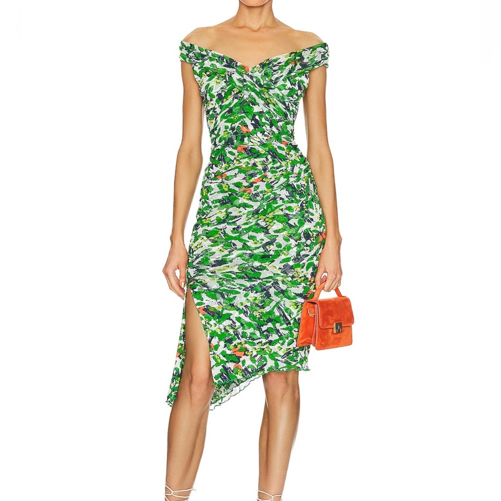NWT DVF Lovinia Dress in scribble garden white